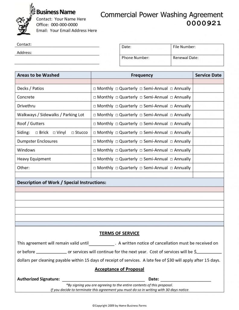 Free Printable Cleaning Estimate Forms That are Bewitching Tristan